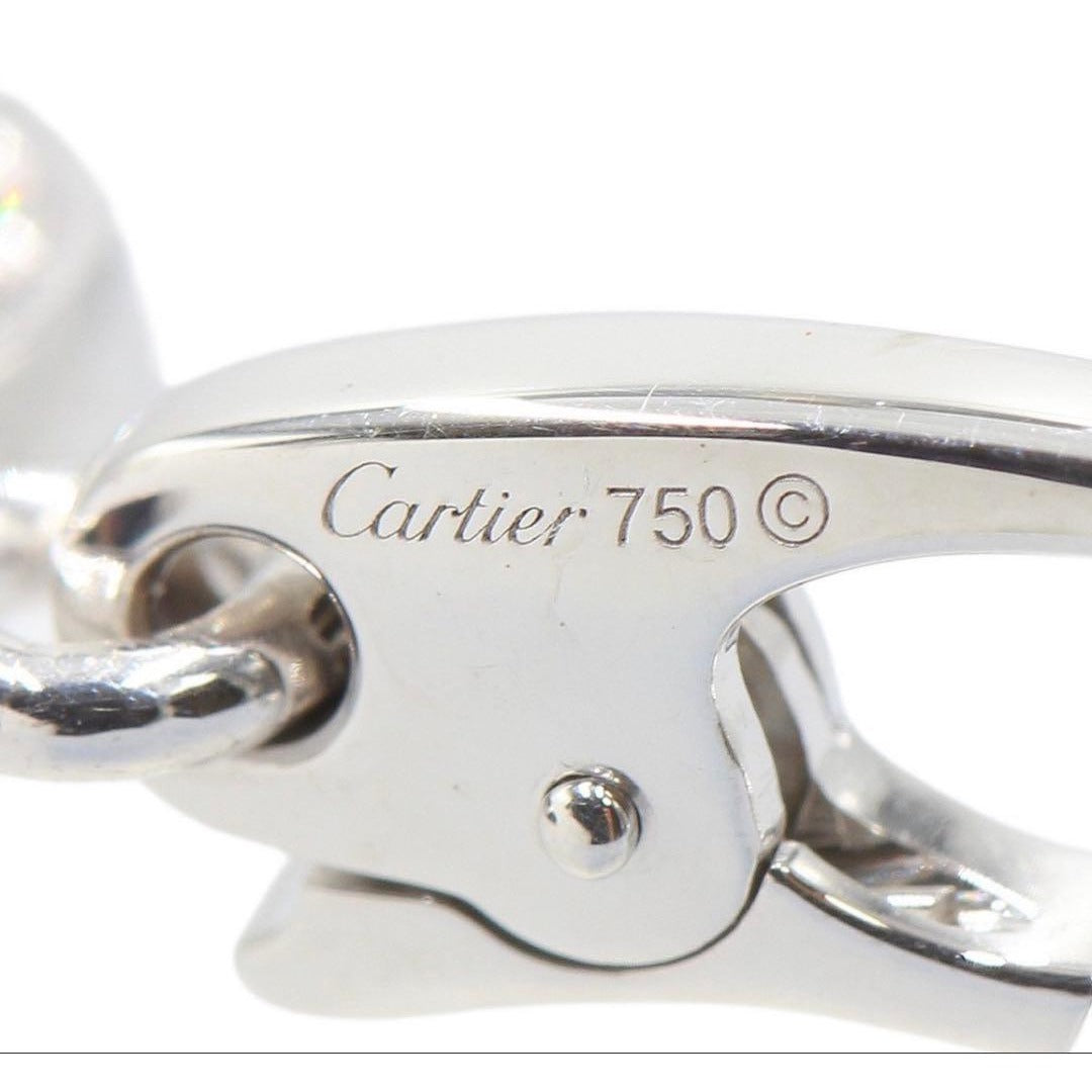 Cartier 18K White Gold Diamond 2C Necklace Top — view 5