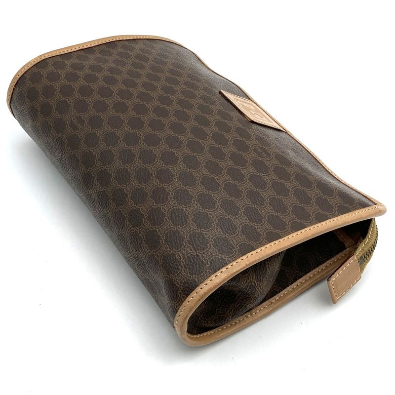 Celine M15/2 Second Bag Macadam Pattern PVC Brown Clutch Bag Ladies Men