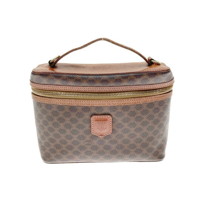 Celine Vanity Bag Macadam Pattern Dm96 Brown Vintage