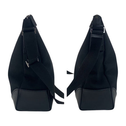 Gucci Black Silver Hardware Nylon/leather 110054 Crossbody Shoulder Bag