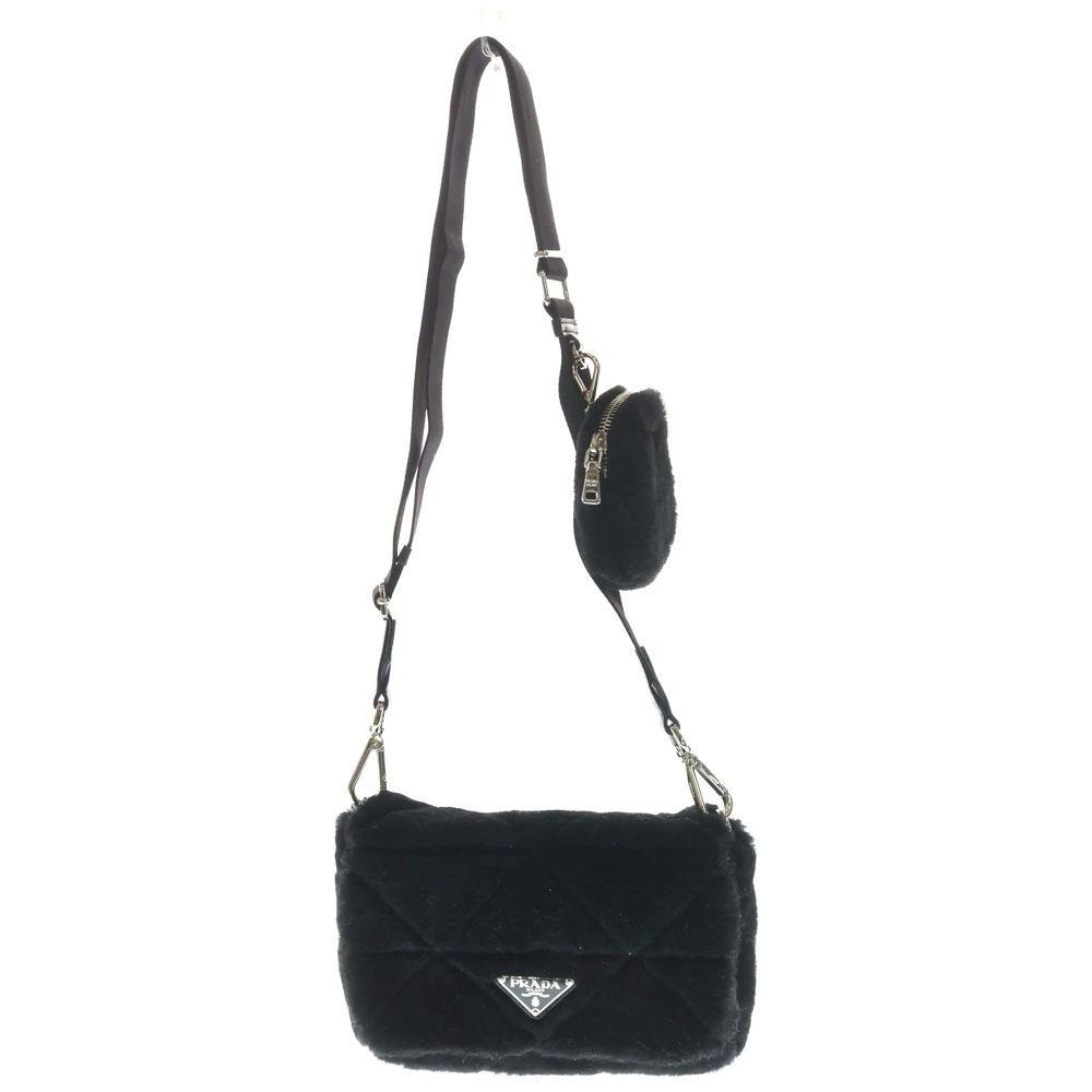 Prada Quilted Sheepfa Shoulder Bag Card