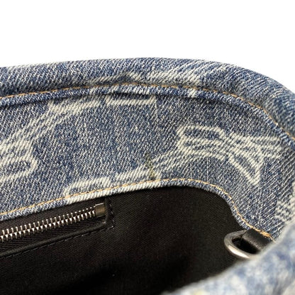 Balenciaga Handbag Shoulder Bag Denim Bag BB monogram Blue Silver