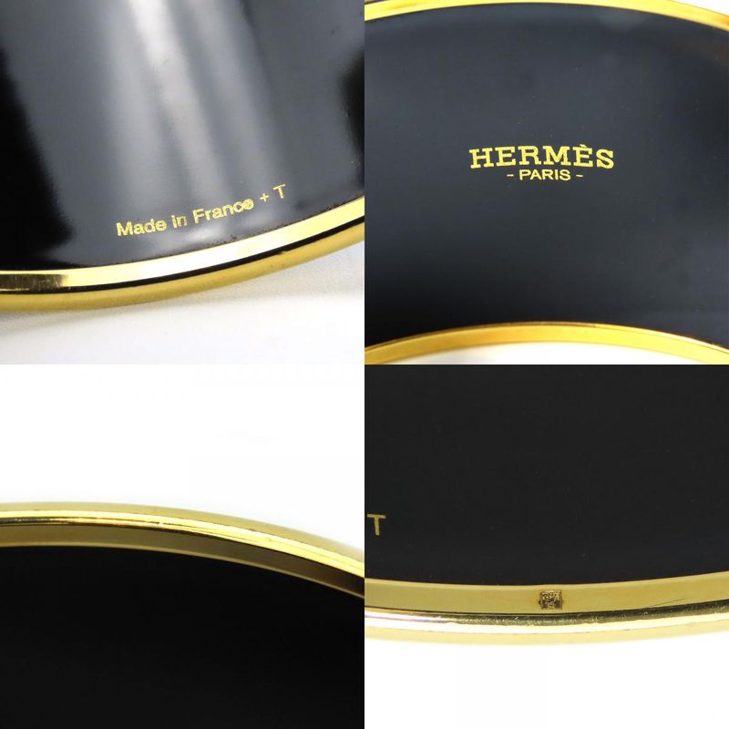 Hermes Bracelet Emile TGM Metal Cloisonne Blue Multicolor Gold Hardware Bangle