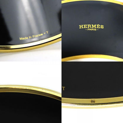 Hermes Bracelet Emile TGM Metal Cloisonne Blue Multicolor Gold Hardware Bangle
