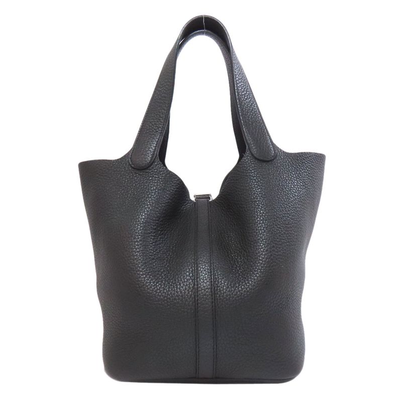 Hermes Picotin Lock MM Silver Hardware Handbag Togo Women