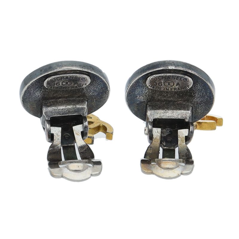 Chanel Coco Chanel Coin Earrings Brass Ladies