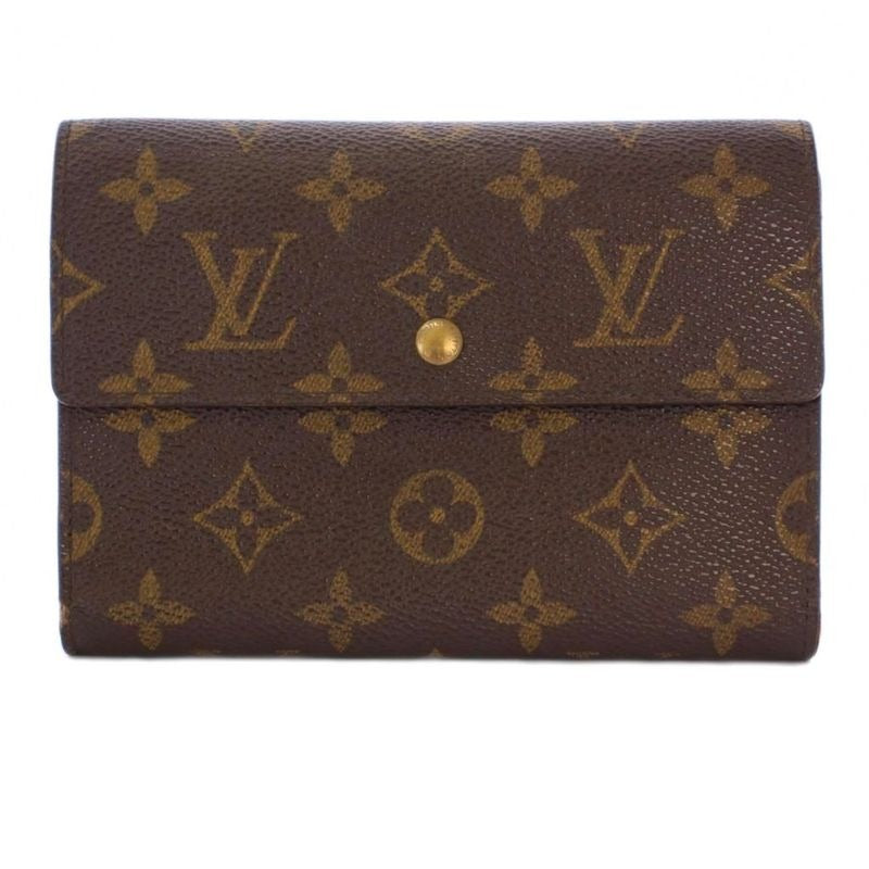Louis Vuitton Monogram Porte Tresor Etuy Papier Wallet Tri-Fold Brown bm