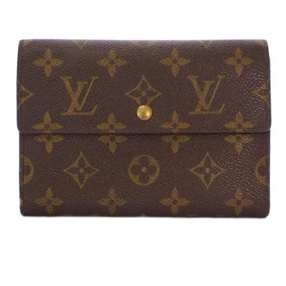 Louis Vuitton Monogram Porte Tresor Etuy Papier Wallet Tri-Fold Brown bm