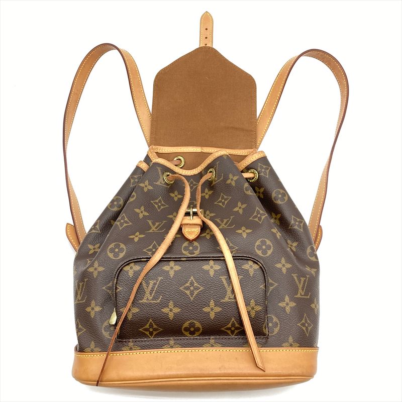 Louis Vuitton Montsourismm Backpack Monogram Canvas M51136 Brown Gold Hardware