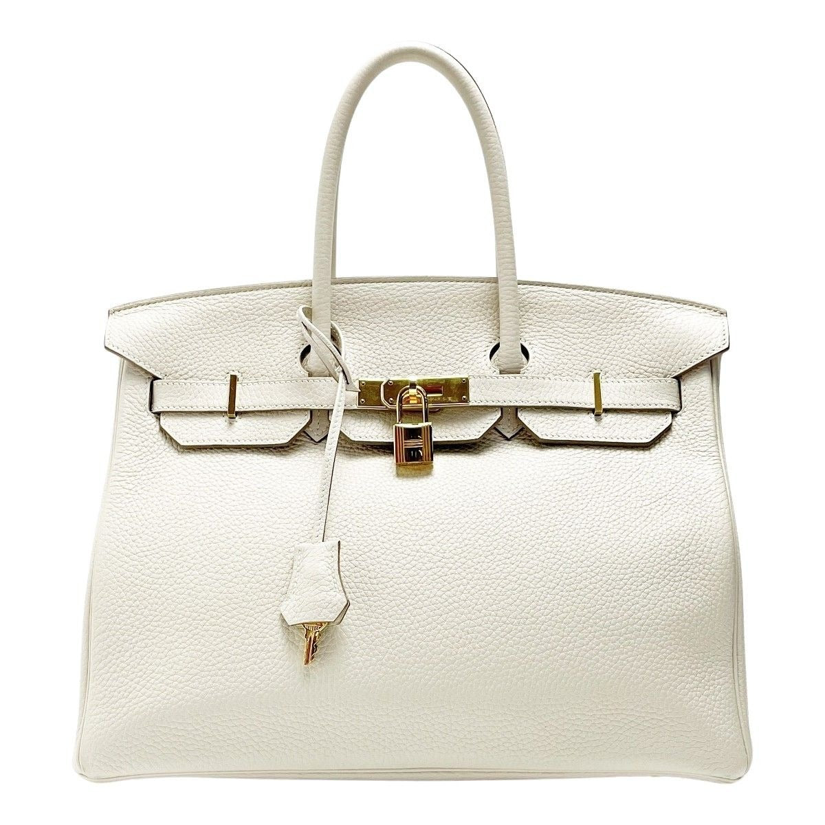 Hermes Birkin 35 Togo Cle Handbag Gold Hardware Key Cadena Crochette