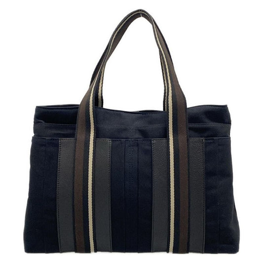 Hermes Tote Bag Troca Horizontal MM Dark Navy Dark Brown And Gray Beige Leather