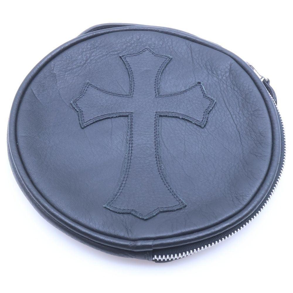 Chrome Hearts Booster Cable Leather Handbag with Cross Patch Black