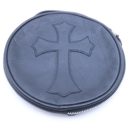 Chrome Hearts Booster Cable Leather Handbag with Cross Patch Black
