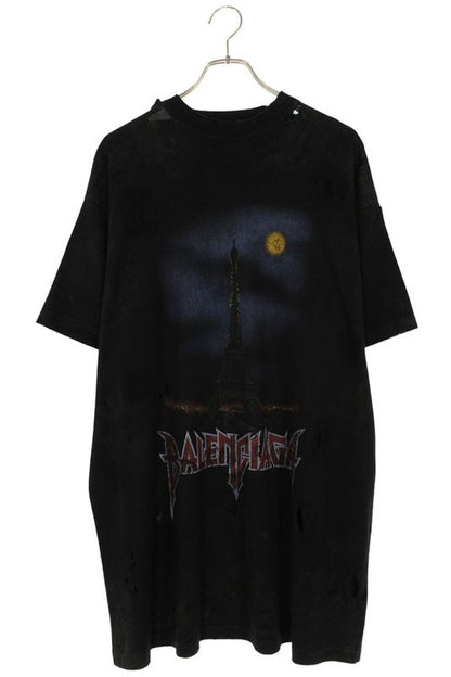 Balenciaga 23SS 739028 Tove4 Paris Moon Used Oversized T-shirt Men 1