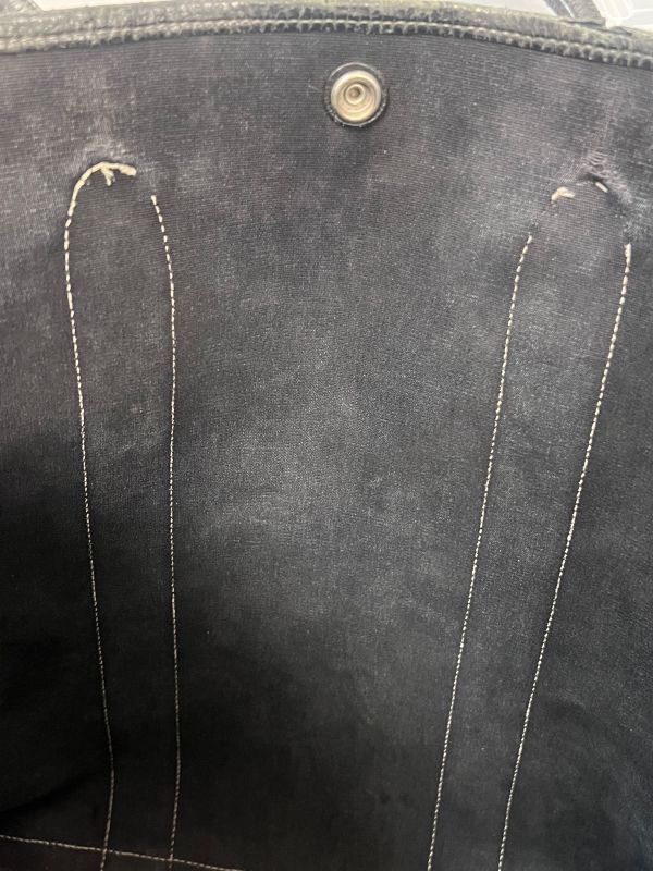 Hermes Garden File Tote Bag Canvas Leather Black ▢I 69fa285