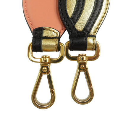 Fendi Strap You Leather Gold Black Shoulder Strap 0501 Fendi