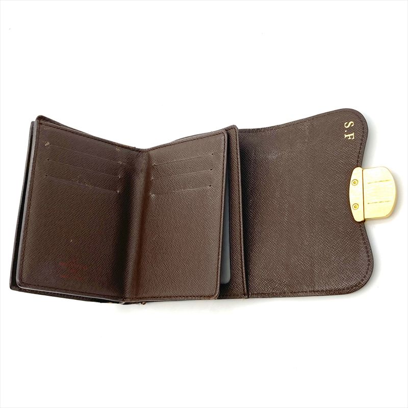 Louis Vuitton Portefeuille Joy Bifold Wallet Damier Ebène Leather N60034 Brown