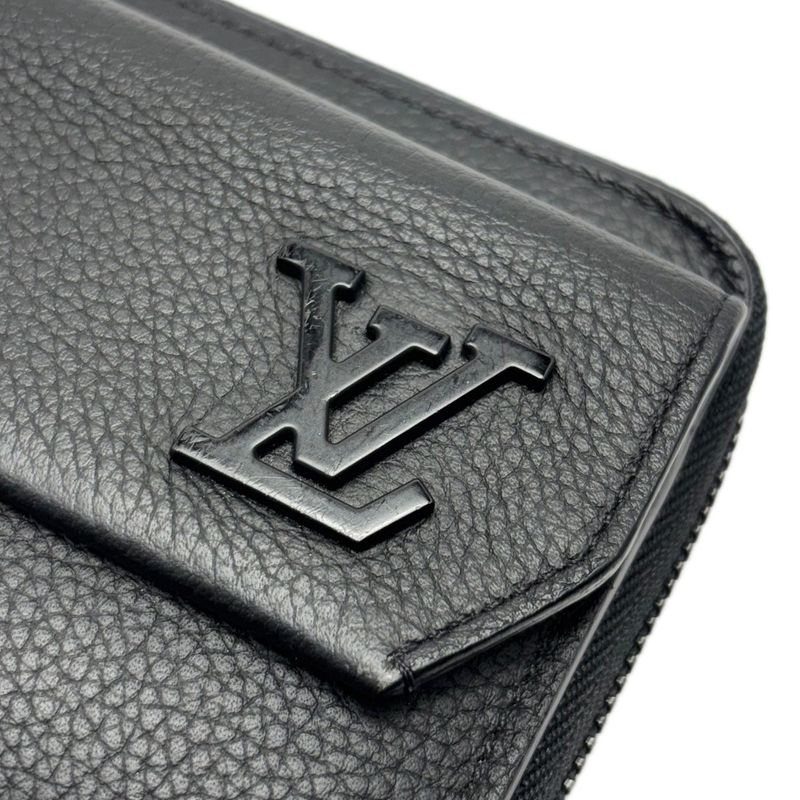 Louis Vuitton Wallet Aerogram Zippy Leather Black