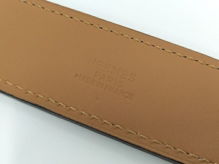 Hermes Scarf Belt Croc Leather Purple □L Engraved