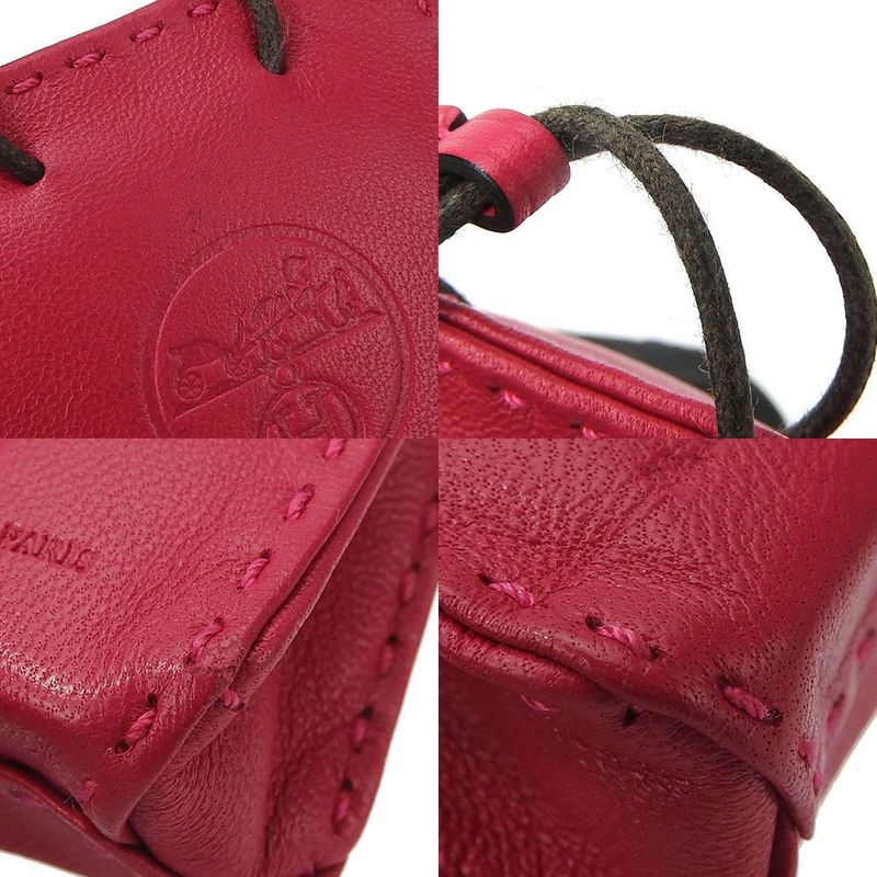 Hermes Bagcharm Sac Oranje Y Engraved Annie Milo Lamb Rose Mexico Pink Leather