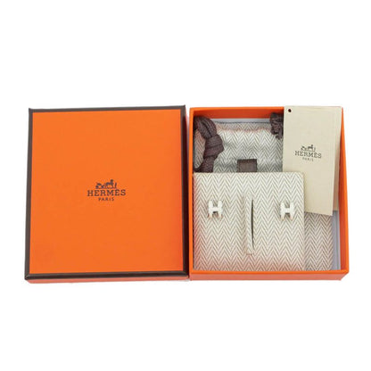 Hermes Earrings Pop Ash Pair Jonus Flepere White Silver-hardware