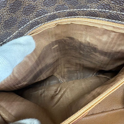 Celine Mini Tote Handbag Macadam Pattern Pvcleather Brown