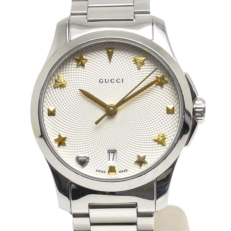 Gucci G-timeless 126.5 Ladies Quartz SS Silver Dial