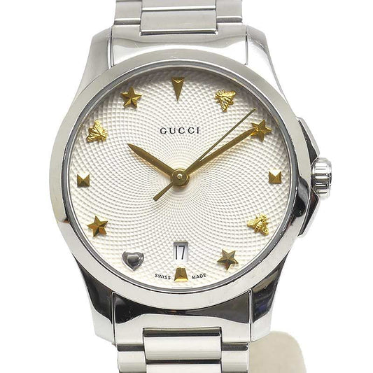 Gucci G-timeless 126.5 Ladies Quartz SS Silver Dial