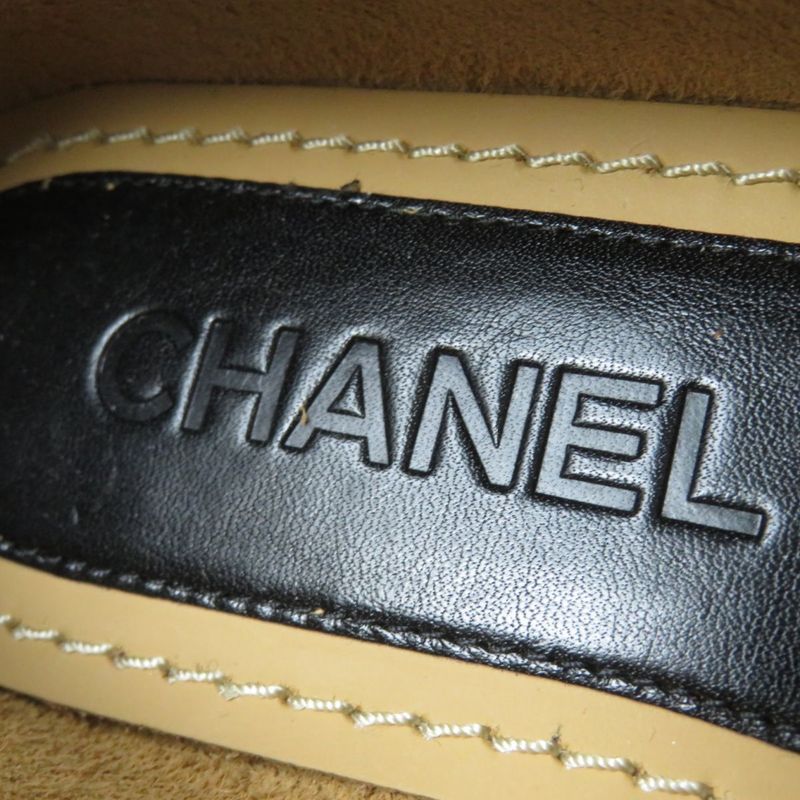 CHANEL 23A G45008 Coco Mark Shiny Calfskin Leather Loafers Black 36 1/2C With