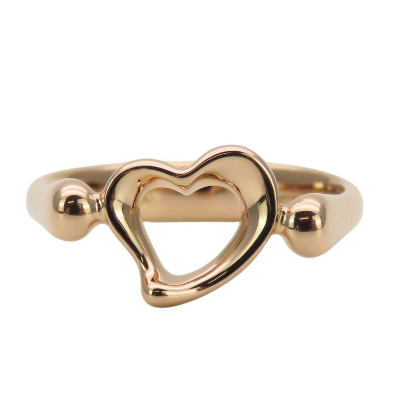 Tiffany & Co Ring - Open Heart 18K Pink Gold Approx 3.5g Pink Gold Elsa Peretti