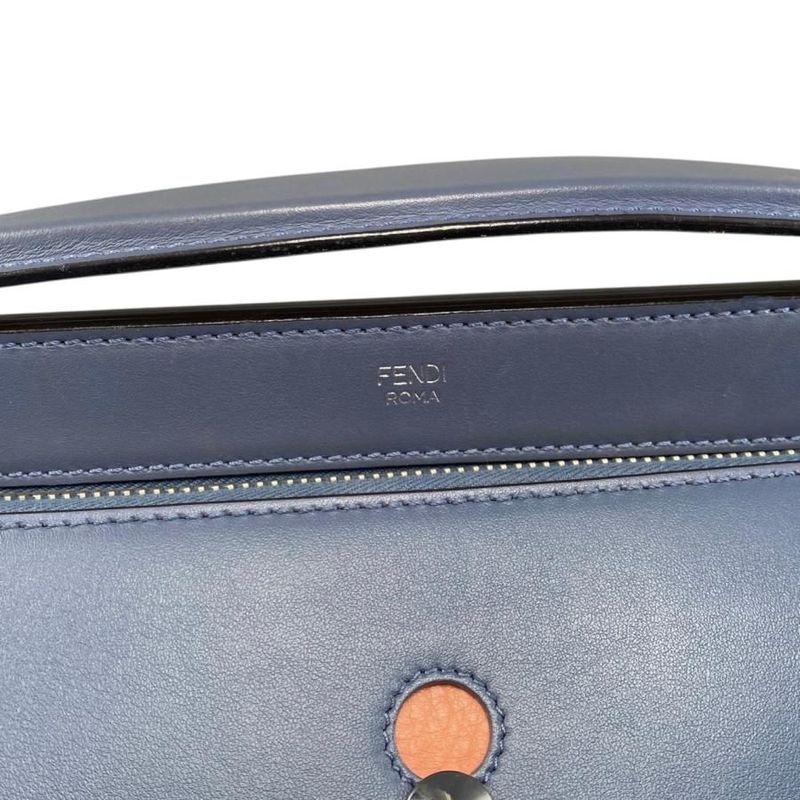 Fendi Handbag Shoulder Bag Dotcom 8bn293 Calf Leather Navy Blue Pink Beige Fendi