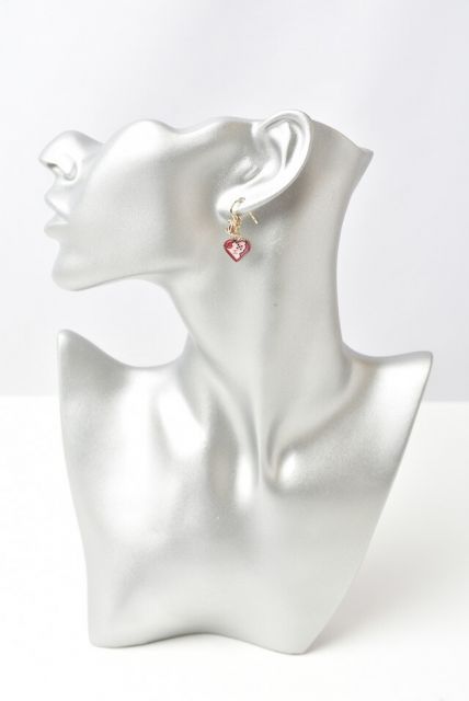 Chanel Earrings Chanel Swing Earrings CC Mark Heart Motif Pink Gold