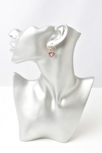 Chanel Earrings Chanel Swing Earrings CC Mark Heart Motif Pink Gold