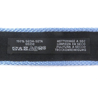 Hermes Tête À Tête Écestre Silk Horse Print Hose H Logo Knit Tie Light Blue