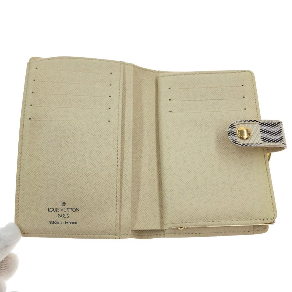 Louis Vuitton Damier Azur Portefeuille Viennois Bifold Wallet N61676 White