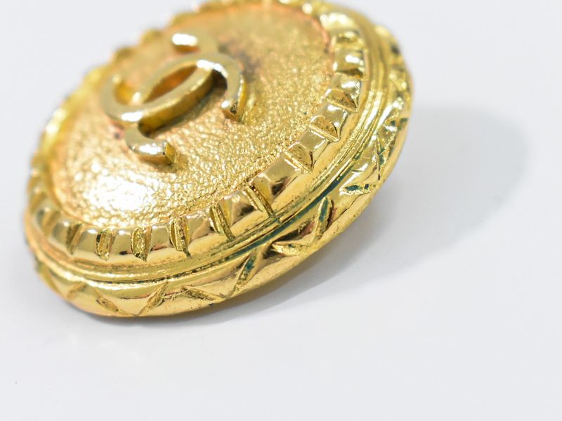 Authentic Chanel Coco Mark Earrings GP Gold Plated Coco Mark Accessories