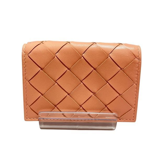 Bottega Veneta Intrecciato 609285 Pink Trifold Wallet For Women