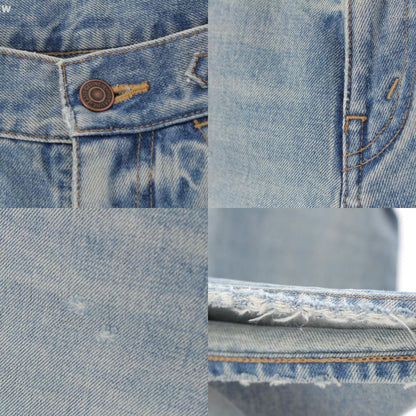 Celine Cotton Triomphe Damaged Flared Denim Pants Jeans Bottoms N677 0840 08KW