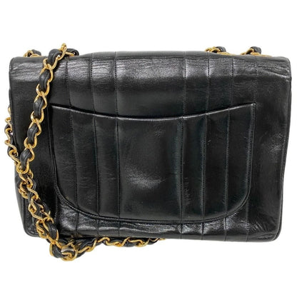 CHANEL Jumbo Flap Bag Lambskin Vertical Quilted Chain Shoulder Bag Black