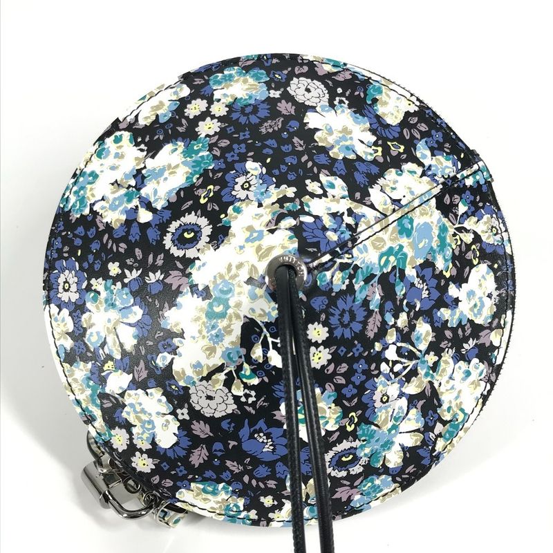 Louis Vuitton Floral Toupie Multicolor Flower Pouch Case Leather Black Blue