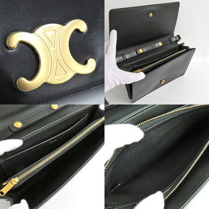 Celine Trapeze Triomphe Bag 199283bf438no Leather Black Gold Hardware