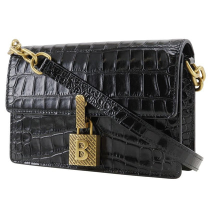Balenciaga Mini Shoulder 2WAY Clutch Shape Push Leather Black Ladies Shoulder