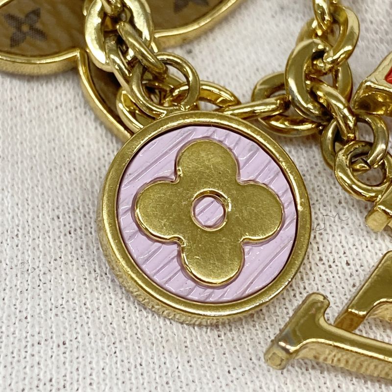 Louis Vuitton Key Holder Chain Spring Street M00540 Gold Multicolor Women's