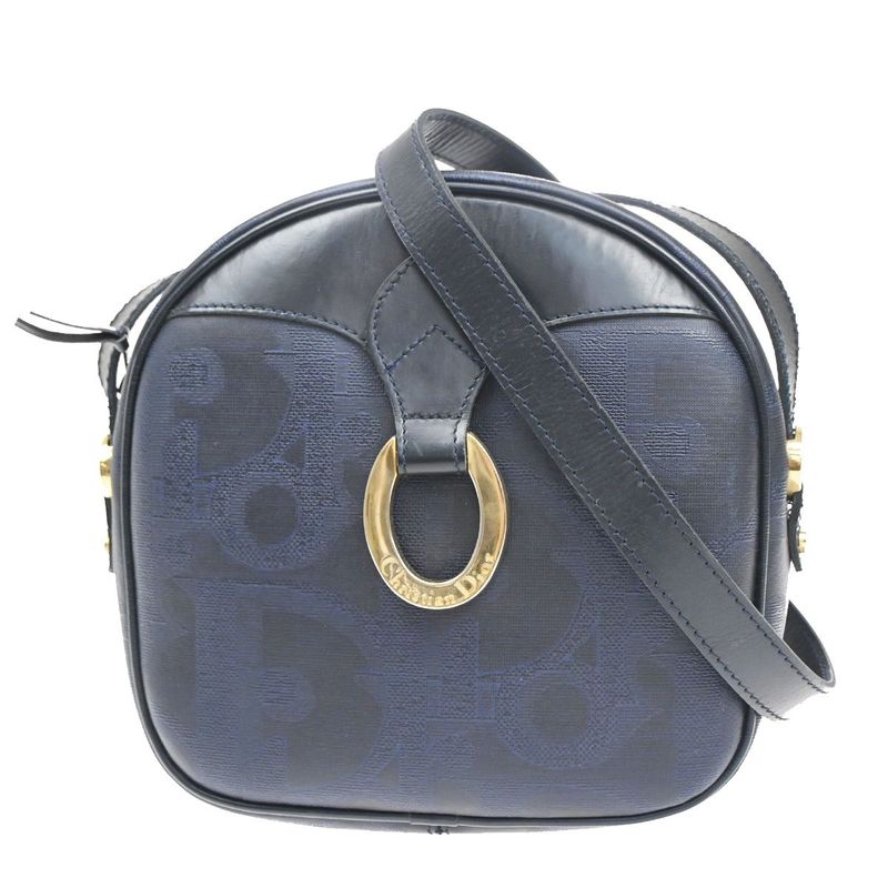 Christian DIOR Shoulder Bag Navy Leather 32ka674