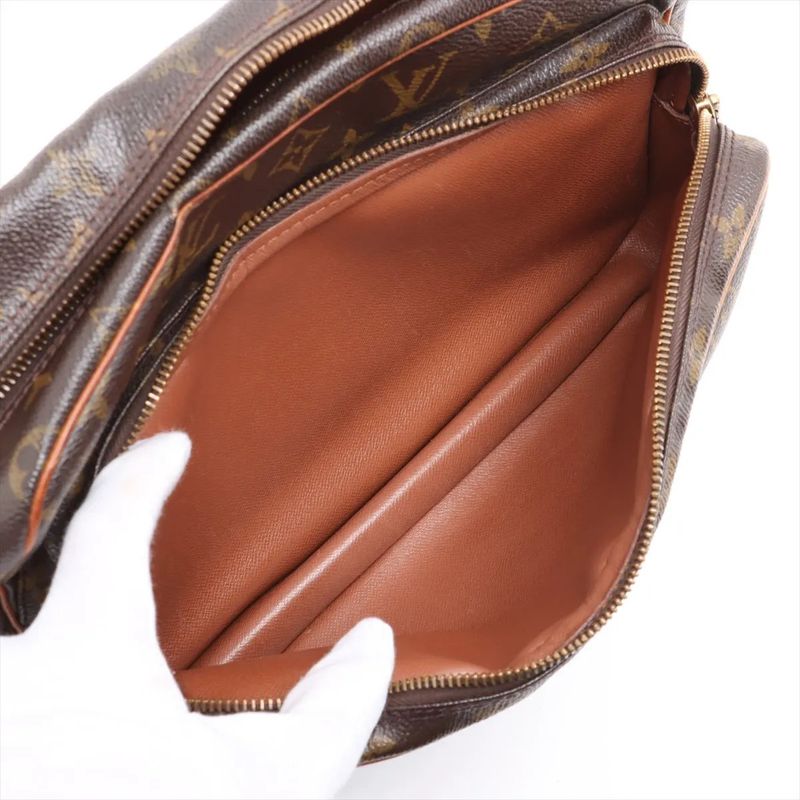 Louis Vuitton Monogram M45244 Leather Shoulder Bag Crossbody Brown Tote Women's