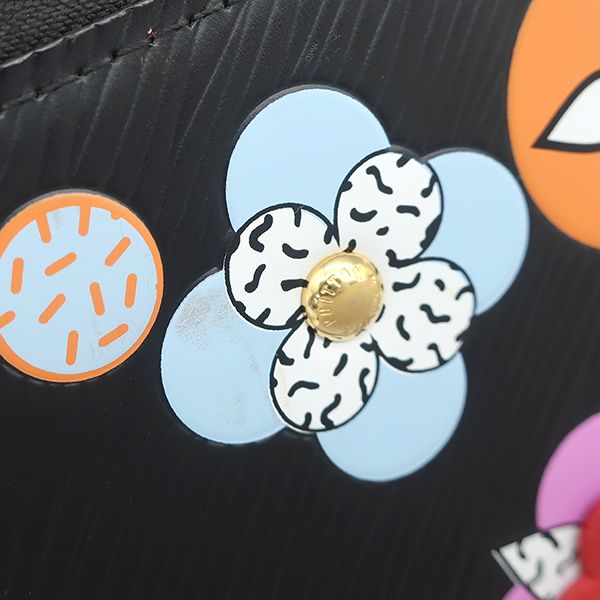 Louis Vuitton Long Wallet Flower Zippy Wallet Epi Leather Noir Black Gold