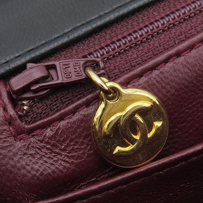 Chanel Shoulder Bag Matelasse Full Flap Lambskin Black Gold Hardware Black