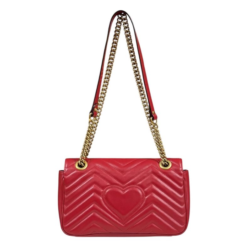 Gucci GG Marmont Shoulder Bag Leather 443497 Red Ladies Gucci  Gucci