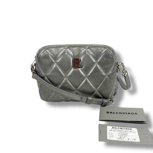 Balenciaga Touch Camera Mini Shoulder Bag Silver SV Pochette Quilted