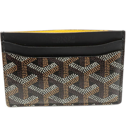 Goyard Card Case Pass Case Saint-sulpice PVC Canvas Black And Yellow Stsulppmlty